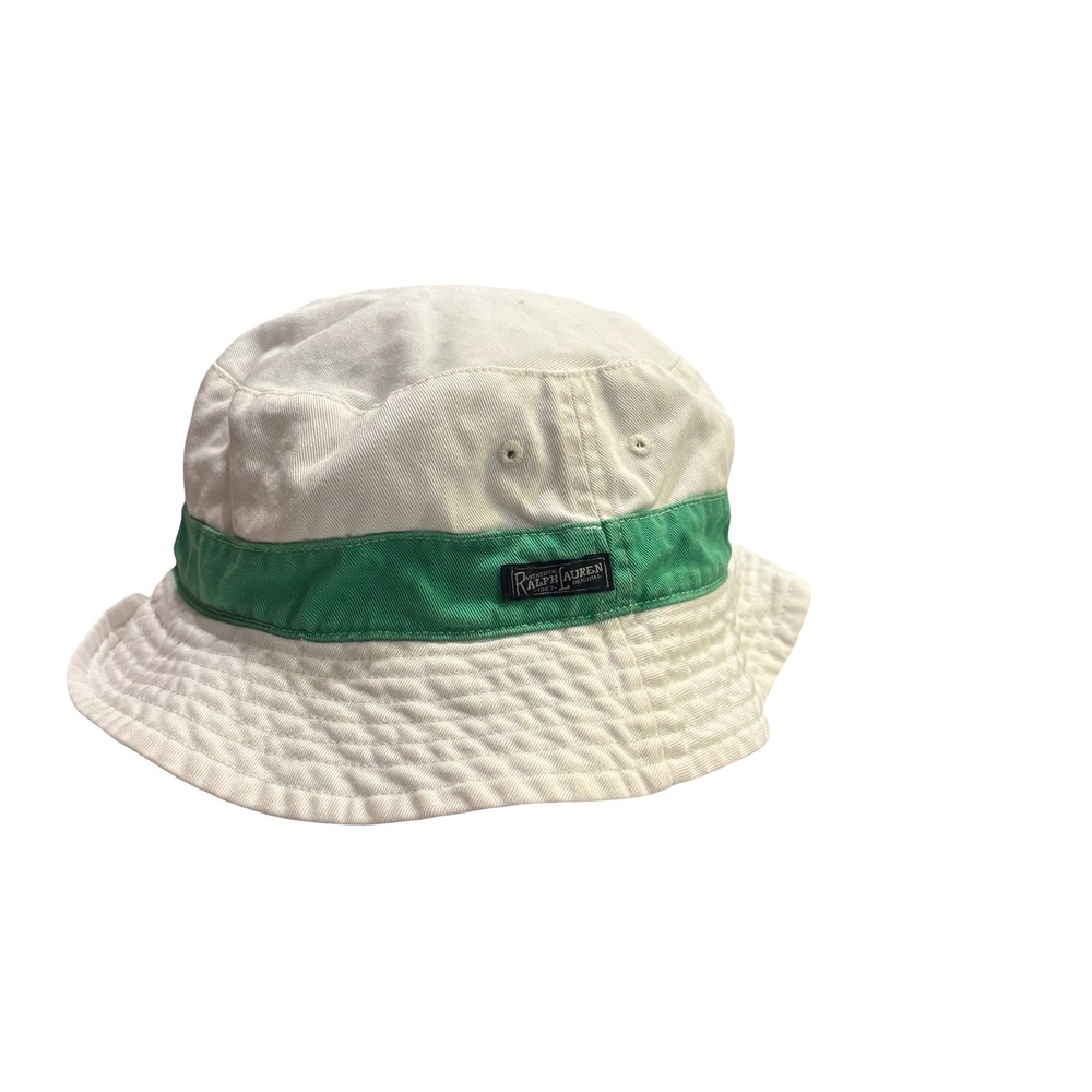 Polo Ralph Lauren Reversible Bucket Hat Green Floral Pony White Cotton Men OS - Picture 6 of 9